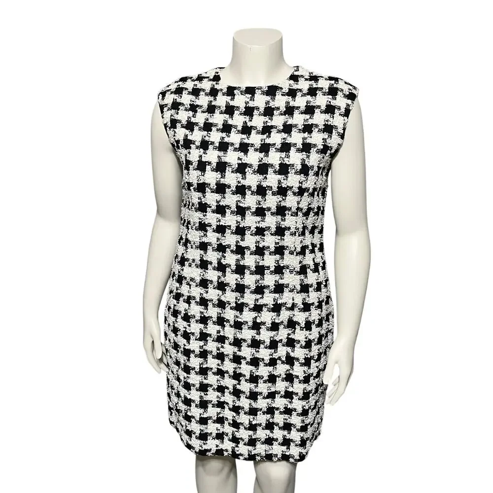 SOLD❌❌Vintage Houndstooth Tweed Houndstooth Print Dress Sz-10/12 (Large) - Picture 1 of 10